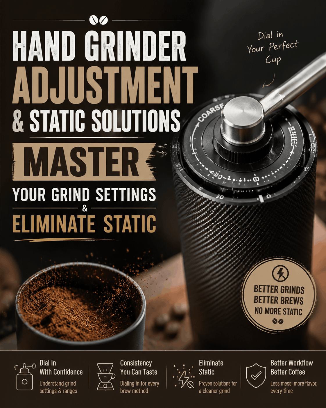 Hand Grinder Adjustment & Static Solutions Master Your Grind Settings & Eliminate Static