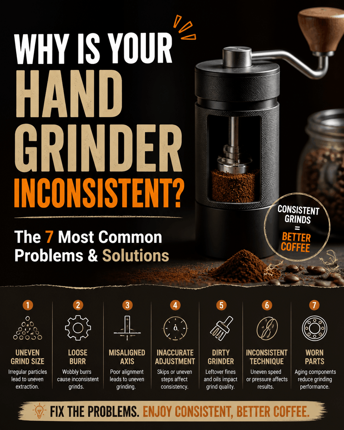 Why Is Your Hand Grinder Inconsistent? The 7 Most Common Problems & Solutions