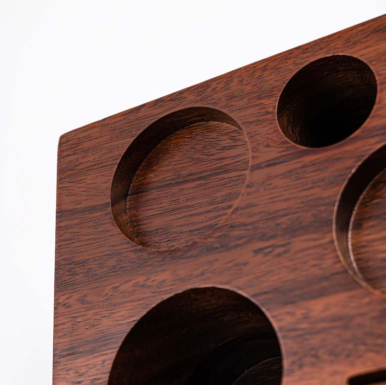 Dual Slot Wooden Coffee Tamper Holder for 51-58mm - Detail View 5