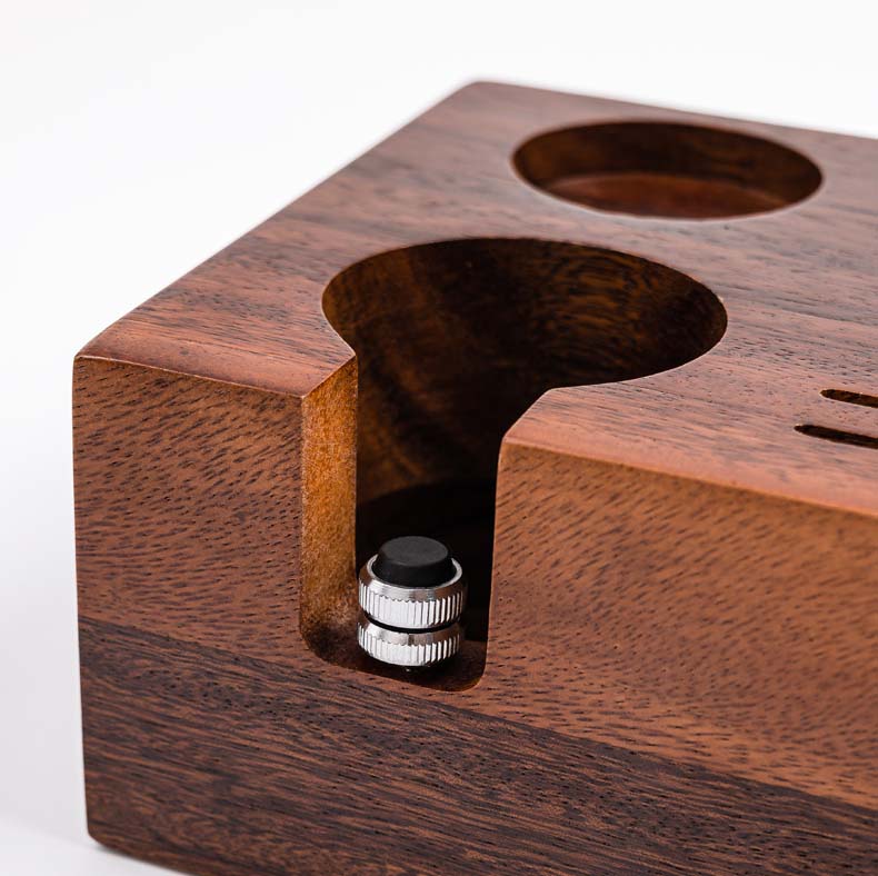 Dual Slot Wooden Coffee Tamper Holder for 51-58mm - Detail View 6