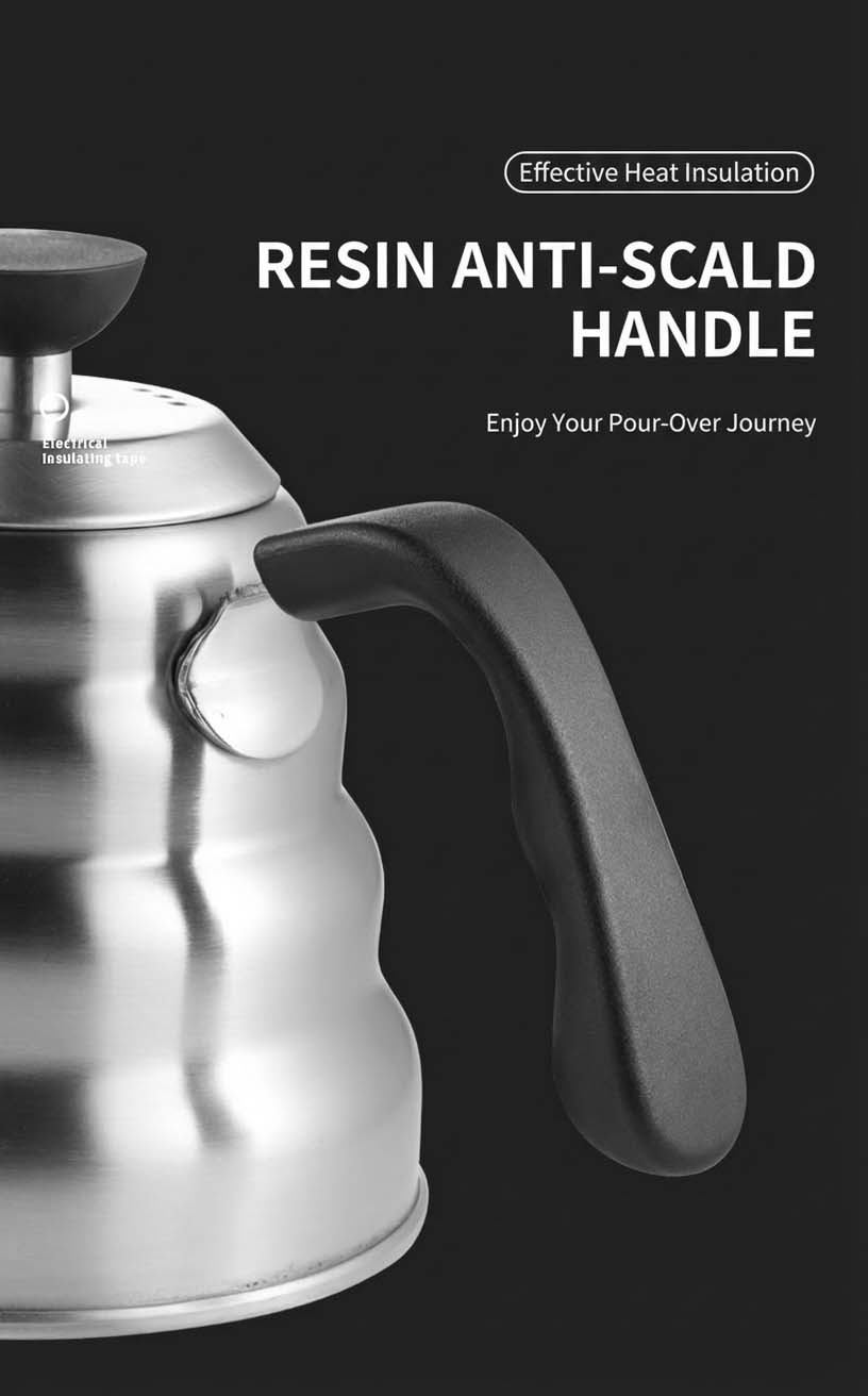 304 Stainless Steel Gooseneck Kettle - Detail View 2