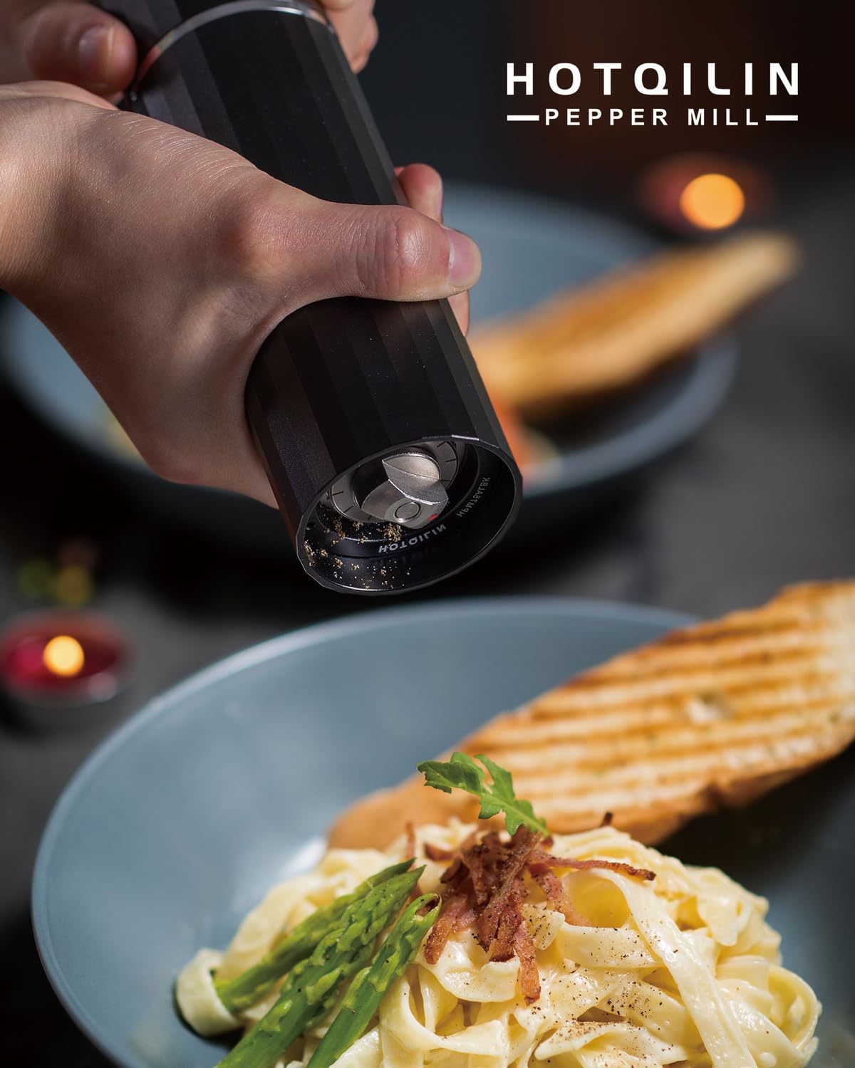 Magnetic Salt and Pepper Grinder Set - Adjustable Coarseness - Detail View 5